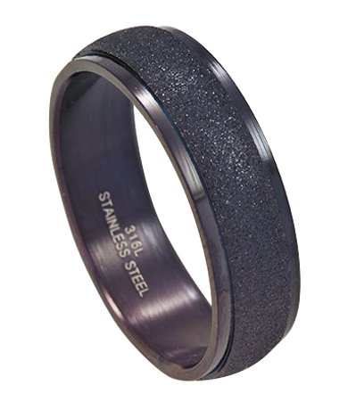 7 mm Matte Black Stainless Steel Ring, In stock!