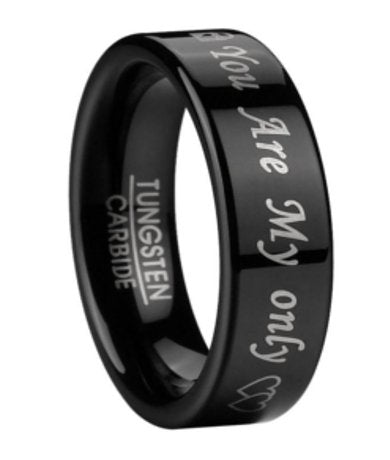 MTG0096-Wedding Ring for Men in Black Tungsten | 6mm